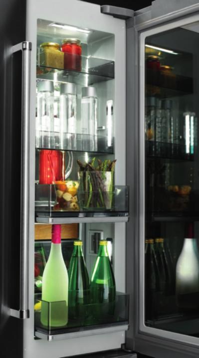 FRESHVUE DOOR-WITHIN-DOOR KitchenAid brand s approach to the FreshVue Door-within-Door concept not only provides easy access to frequently used ingredients without opening the main refrigerator, it