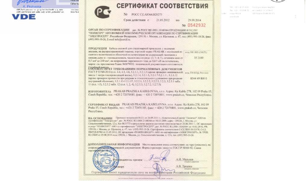 Certificate VDE Germany