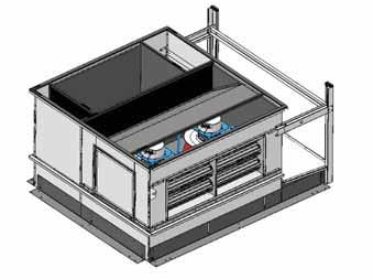 option selected). This option includes hoods, gravity dampers and axial fans. Optional service Terminal allow to adjust exhaust fans start and stop value according to fresh air damper position.