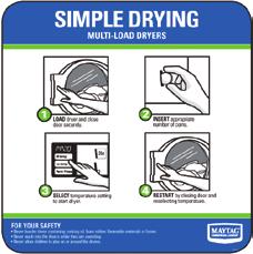 Multi-Load Dryer Instruction Sign 23" x 23" ML110013A - English