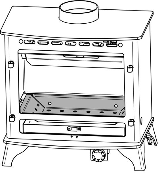 8 Do not load fuel above the log guard and the base of the baffle at the back of the firebox, see Diagram 8. 5. Running the Appliance 5.