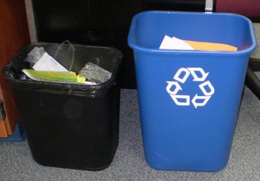 Make it convenient to choose recycling: Pair bins throughout the school!