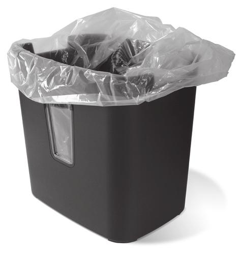 Remove binding from checkbook or notepad before shredding. English! WARNING: 1. Bin Full: The wastebasket will become full around 6~7 shredding passes (12 sheets per pass) of used.