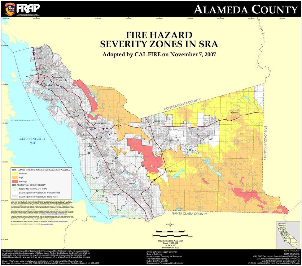 8.11.1 Wildland Fire Hazard Severity Zones The California Department of Forestry and Fire Protection (CAL FIRE) designates wildland Fire Hazard Severity Zones (FHSZs) throughout the State based on