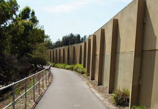 These walls generally fall within three categories: New regular noise walls Within the Western Interchange and Portals, there are a number of variable motorway infrastructure elements constructed as