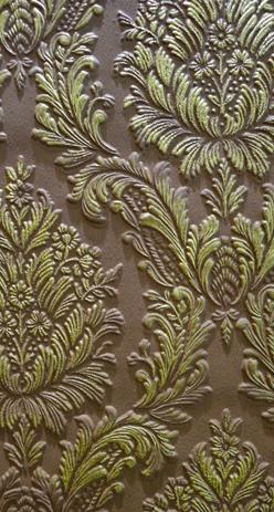 Damask patterns dominate wallpaper and