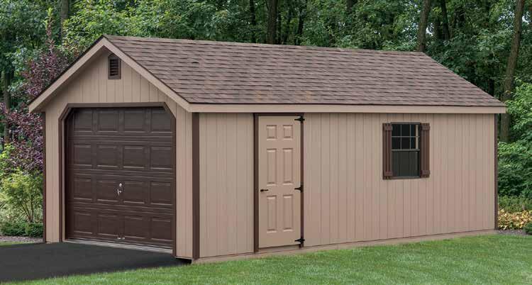 Garages Painted Duratemp Siding Cape Garage 30"x36" Window with Wood
