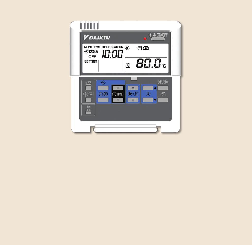 Daikin Altherma high temperature remote controller guide for schedule timers and operation functions 13 14 15 16 17 1 12 2 11 10 9 3 4 8 7 6 5 1. Space heating on/off 2.