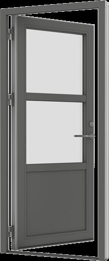 VELFAC Entrance door in wood/aluminium or wood The entrance door opens to 180. By default the door is delivered with 3 closing points.