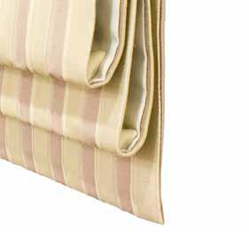 The fabric between the rods form soft pleats when stowed. 4.
