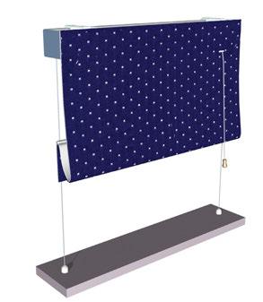 SOFT FURNISHINGS ROMANBLINDS Slimline head rail Blind attached by Velcro to head rail (easily detached for