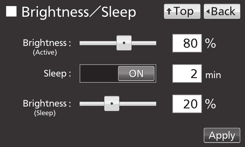OTHER PARAMETERS Setting brightness and sleep 1. Press Menu key to lead the Menu screen. 2.