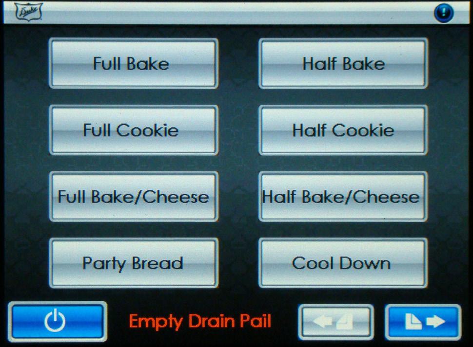 DAILY PROOF AND BAKE OVEN START-UP 1. Turn power on to the unit with the power switch on the left side of the control panel. Boot Screen is displayed and automatically transitions to the Main Screen.