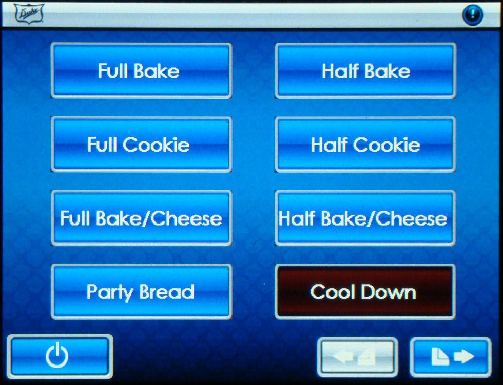 Figure: Special Functions Screen Figure: Main Screen RECIPE EDIT PROGRAMMING INSTRUCTIONS NOTE: Your Duke FlexBake 5 oven has been factory configured with the standard recipes.