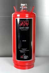 8 litres 1 class F liquid extinguishing agent SAFETY FIRST 1 SF Control Ahead Fitted with two micro-switches to control the gas electrovalve and cooking equipment switching mechanism Common to