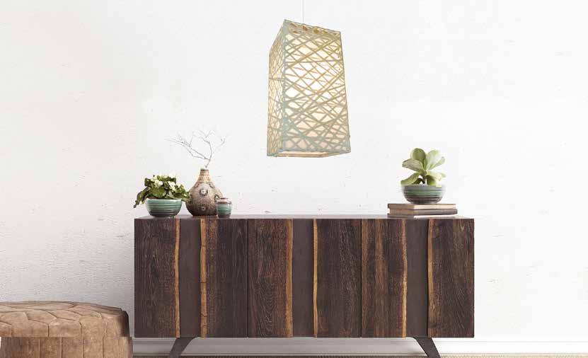 The etched rattan design radiates a soft glow that is perfect for a modern beach house to reflect a more