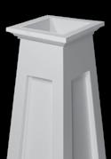 PremiumSelect Tapered Column Wraps Semi-Assembled with Craftsman Cap & Base 6 1/2" 1 3/4" 6 1/2" 1 3/4" 11" 11" Shaft Width Height Flat Raised Panel Recessed Panel 8" Top (7 3/4" Actual) 12" Bottom