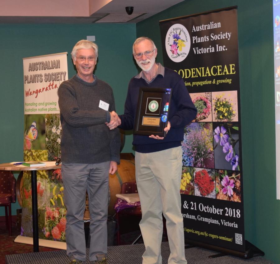 Impressa Award; at the Annual General Meeting held at Wangaratta 16th September at the Saturday night dinner there was a presentation to Kevin Sparrow, our president.