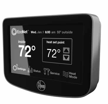 Smart Home Systems Integrated Controls EcoNet is smart, new technology developed exclusively by Rheem that allows Heating, Cooling, and Water Heating products to communicate with each other on one