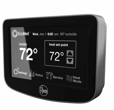 Smart Home Systems Integrated Controls EcoNet is smart, new technology developed exclusively by Rheem that allows Heating, Cooling, and Water Heating products to communicate with each other on one