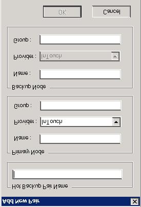 FIgurE 21: Add NEW PaIr 7. In the Hot Backup Pair Name box, type a unique name for the new backup pair. A pair name can be up to 32 alphanumeric characters long.