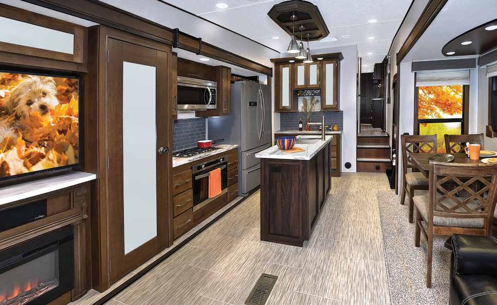 341RST Decor shown in Portobello Crusader is unlike any fifth wheel in its class.