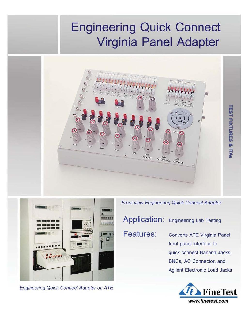 Engineering Quick Connect Virginia Panel Adapter ~.... ',_, -!/!! L.02 LDJ... tog Fine rest... - Front view Engineering Quick Connect Adapter ----- ----- ~g ::::: 1:.!!!1 ":;::.
