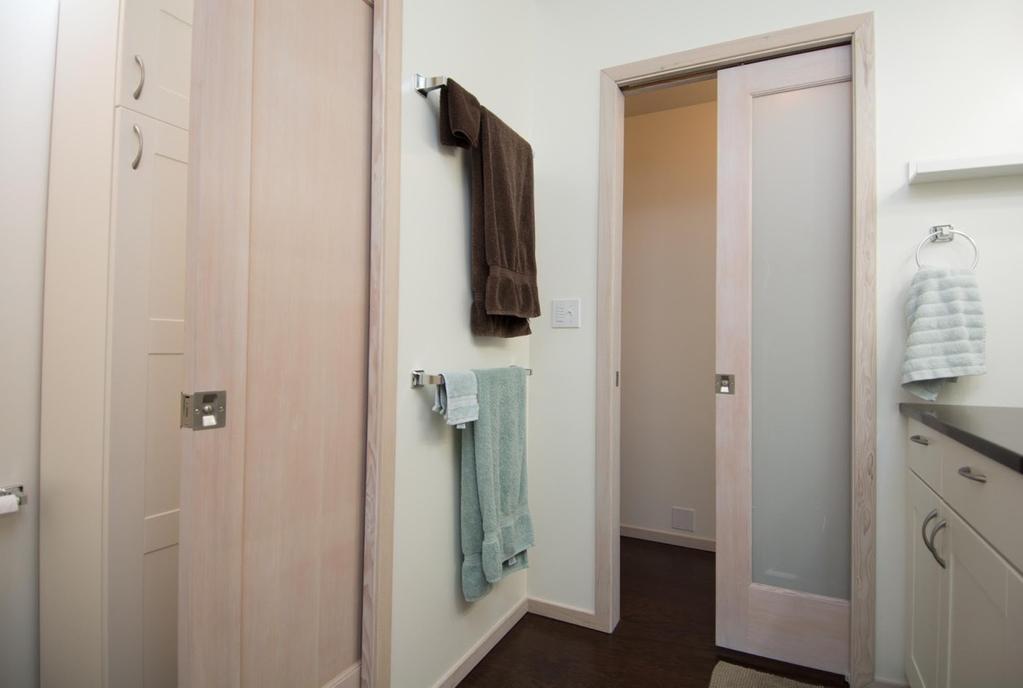 Design Principle #10: Pocket Doors Pocket doors are the ultimate space saver. Pocket doors are a the perfect solution for ADU bathrooms.