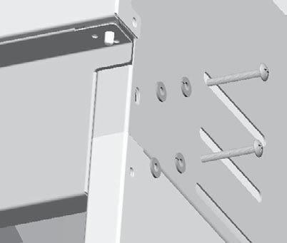 Secure upper holes using one 1/4-20x1½ screw and fiber washer on each side.