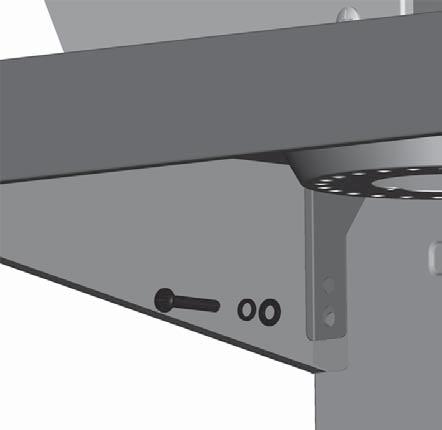 Attach rear of shelf using one 1/4-20x1½ screw, shown E.