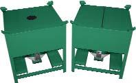 45 or 60 hopper slope ensures complete material clean-out Specially angled stacking pads ensure quick and stable stacking Hopper Covers: #107918 One Piece (8" center opening)... $225.