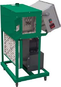 Can often serve two or more small presses, OR connect to an IMS Portable Twin-Bin Hopper for multi-color drying.