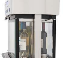Side B (white wines): from 6 to 14 C (from 43 to 57 F) Use and system activation: with or without wine card. Preserving system: food grade nitrogen or argon. Cabinet can store a 5 lt.