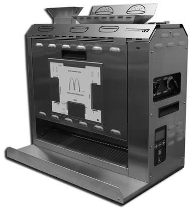 Original Instructions Operation Manual Vertical Toaster Product Identification BigMac Club Bun In-Feed Heel and Crown Bun In-Feed LCD Display Indicator Light Adjustment Knobs MENU Button LEFT and