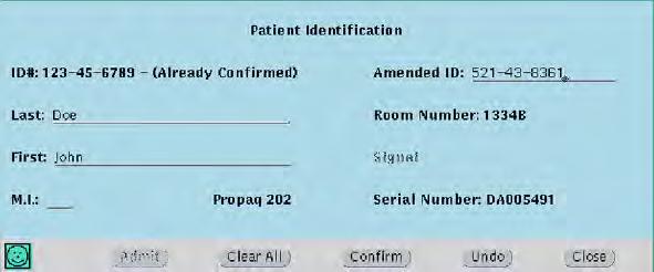 80 Chapter 4 Adjust monitoring settings and patient information Welch Allyn Acuity Central Monitoring System Edit a patient ID number: add an amended (revised) patient ID Once a patient ID number is