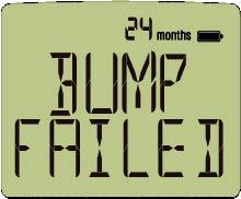 When a bump test has failed, the current bump test status will show: L. BUMP FAILED (indicating that the last bump test had failed).