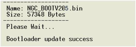 bin 5. A status window is shown as after a successful download.