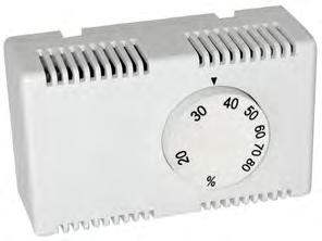 Wall mounting mechanical room humidistats, Universal use Type : Q88F-R SENSING ELEMENT: hygroscopic polymer film with special treatment, guaranteeing a fast response, long lifetime and high stability