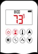 8-SYMBOL Child Proof Time Signal Indicator AM PM Thermostatic Mode Battery Status Countdown Timer Fahrenheit or Celsius Program Mode ON OFF 1 2 Eco Mode Temperature Auxiliary Feature SELECTING