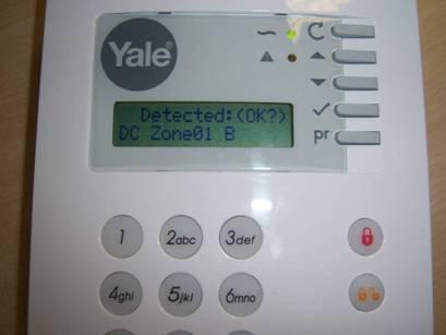 7. Detect (OK?) Zone01 B Press 3 Devices are labeled by the following codes: Door Contact DC PIR Sensor IR Smoke Sensor SD Remote Controller RC Remote Keypad KP Help Btton FP (Fix-Panic) 11.