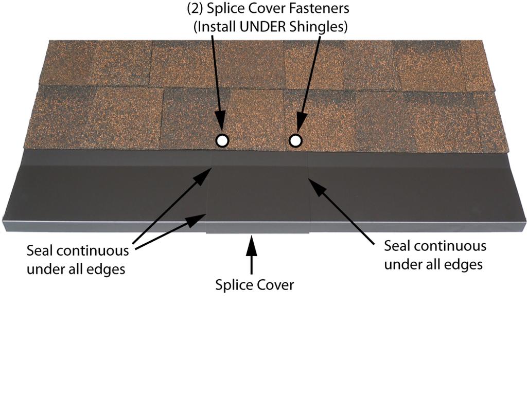 Install Cover Panels and Splice Covers (Cont d.) Once the covers are secured, double check that the LT Eave Cover Panel is engaged tightly with the LT Eave Base at the drip edge.