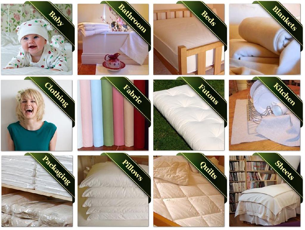 Certified Organic Cotton Products: Bedding, Sheets, Blankets, Fabric, Futons, Towels, Innerspring Mattresses, Pillows, Quilts, Clothing and so much more for men, women, children and babies.