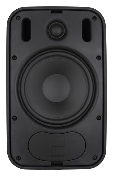 Sonance Professional Series PS-S63T Surface-Mount Speaker features the Patented FastMount bracket and front cable connection to speed up the installation process and provide a