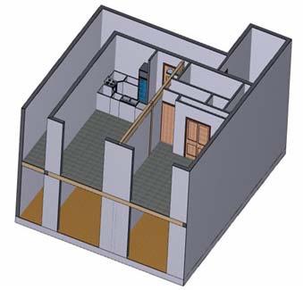 Room: 15 ft x 30 ft Bedroom & Bath: 15 ft x 30 ft 20-min rated door between compartment and corridor 90-min rated