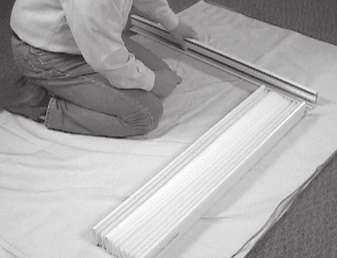 Prepare the Vertical Rails Gather and layout all the components for installation on a clean, cloth covered surface.