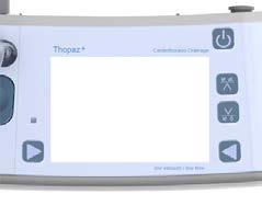 Press power button once quickly. Keep patient therapy number by selecting No when Thopaz+ asks new patient? Continue treatment with on button.