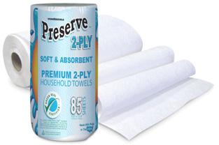 Everyday Household Items Preserve 2-Ply Household Roll Towels von Drehle Item #4100 2-ply for increased strength Embossed for increased absorbency 85 sheets per roll (11 x 9 ) Green Seal TM Certified