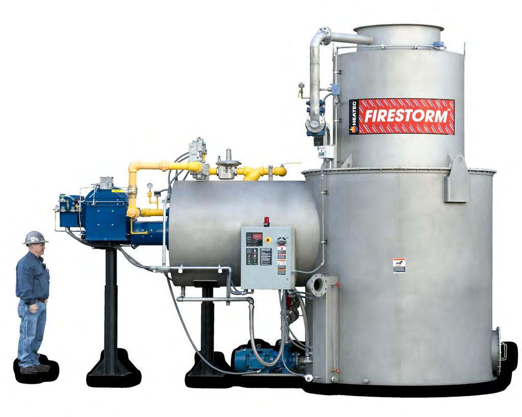 WATER HEATERS We make water heaters for a wide variety of industrial uses. Most have gas fired burners. Firestorm is the brand name of our most popular water heater.
