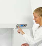 A built-in UV-light on the back wall with timer function and working aperture closure plate makes the cabinet ideally suitable for PCR work.
