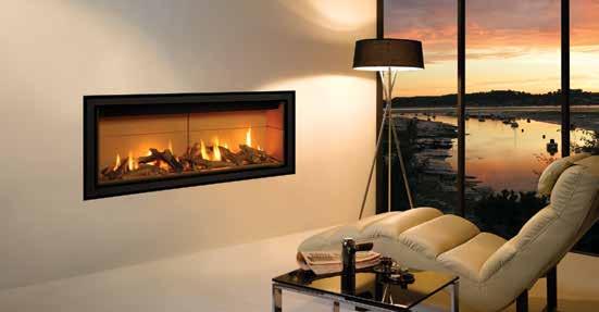 Its central feature is a modulating single ribbon of living flame that dances above a bed of white stones or glass beads or through a realistic log-effect display.